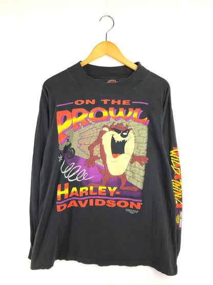 【中古品】【メンズ】 HARLEY DAVIDSON ハーレーダビッドソン 1992 TASMANIAN DEVIL MOCK NECK L/S T-SHIRT タスマニアンデビル モックネック ロングスリーブ Tシャツ USA製 146-260411-rt-02-tag カラー：ブラック系 万代Net店