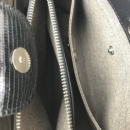 【中古品】【レディース】 THE WEL MARK ウェルマーク EXOTIC LEATHER BLOCK CHECK HAND BAG エキゾチック レザー ブロック チェック ハンド バッグ 188-260707-ty-04-tagh カラー：ブラック 万代Net店
