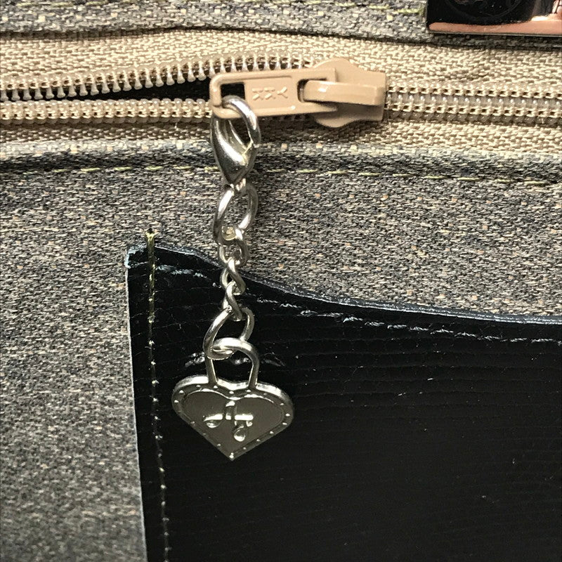 【中古品】【レディース】 THE WEL MARK ウェルマーク EXOTIC LEATHER BLOCK CHECK HAND BAG エキゾチック レザー ブロック チェック ハンド バッグ 188-260707-ty-04-tagh カラー：ブラック 万代Net店