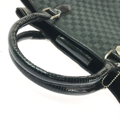 【中古品】【レディース】 THE WEL MARK ウェルマーク EXOTIC LEATHER BLOCK CHECK HAND BAG エキゾチック レザー ブロック チェック ハンド バッグ 188-260707-ty-04-tagh カラー：ブラック 万代Net店