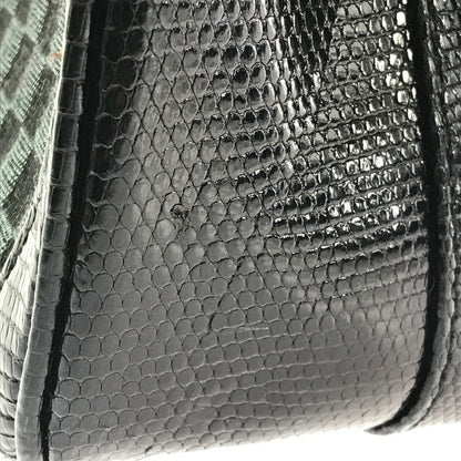 【中古品】【レディース】 THE WEL MARK ウェルマーク EXOTIC LEATHER BLOCK CHECK HAND BAG エキゾチック レザー ブロック チェック ハンド バッグ 188-260707-ty-04-tagh カラー：ブラック 万代Net店