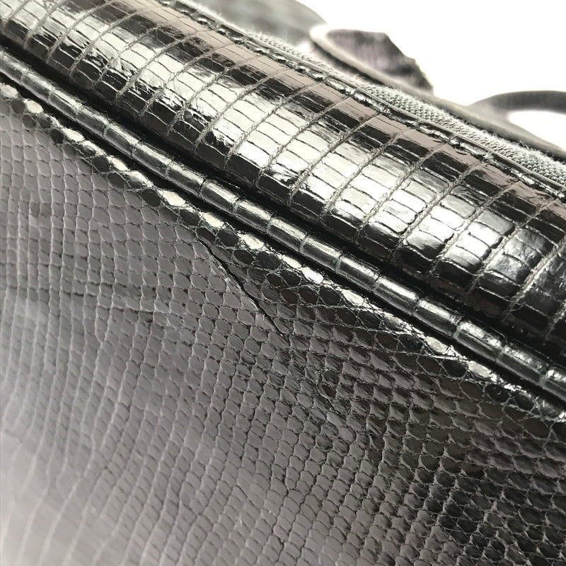 【中古品】【レディース】 THE WEL MARK ウェルマーク EXOTIC LEATHER BLOCK CHECK HAND BAG エキゾチック レザー ブロック チェック ハンド バッグ 188-260707-ty-04-tagh カラー：ブラック 万代Net店