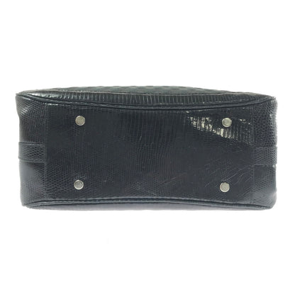 【中古品】【レディース】 THE WEL MARK ウェルマーク EXOTIC LEATHER BLOCK CHECK HAND BAG エキゾチック レザー ブロック チェック ハンド バッグ 188-260707-ty-04-tagh カラー：ブラック 万代Net店