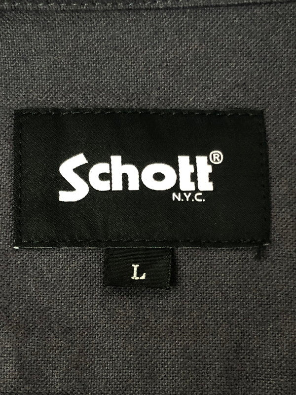【中古品】【メンズ】 SCHOTT ショット LS NEL SHIRT PLAIN 782-4220005 長袖シャツ 145-260516-na-07-tagh サイズ：L カラー：チャコール 万代Net店