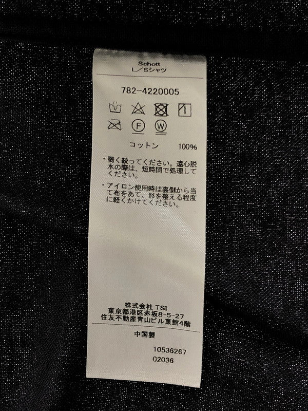【中古品】【メンズ】 SCHOTT ショット LS NEL SHIRT PLAIN 782-4220005 長袖シャツ 145-260516-na-07-tagh サイズ：L カラー：チャコール 万代Net店