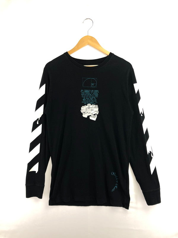 【現状渡し品】【メンズ】 OFF-WHITE オフホワイト20SS DRIPPING ARROWS L/S T-SHIRT OMAB001R20185005 ドリッピング アローズ Tシャツ 長袖Tシャツ 142-260516-na-11-tagh サイズ：M カラー：ブラック 万代Net店