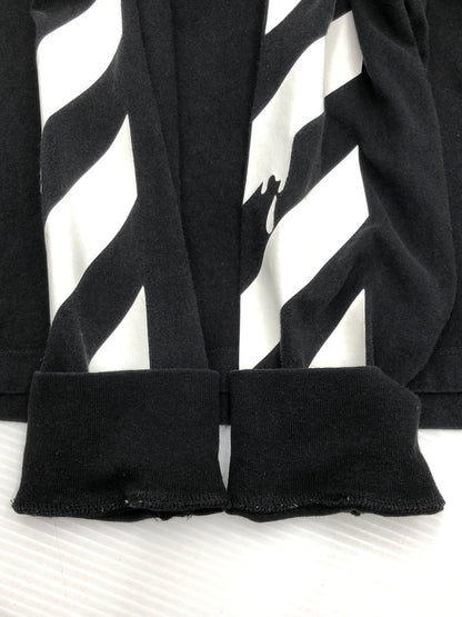 【現状渡し品】【メンズ】 OFF-WHITE オフホワイト20SS DRIPPING ARROWS L/S T-SHIRT OMAB001R20185005 ドリッピング アローズ Tシャツ 長袖Tシャツ 142-260516-na-11-tagh サイズ：M カラー：ブラック 万代Net店