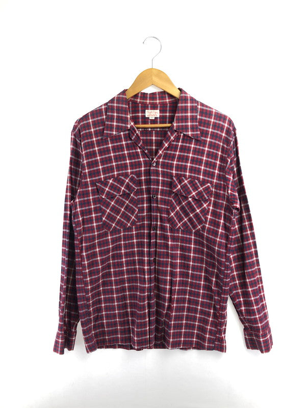 【中古品】【メンズ】 STYLE EYES スタイル アイズ 90'S L/S CHECK OPEN COLLAR SHIRT M26022 チェック オープン カラー シャツ 長袖シャツ 145-260518-na-15-tagh サイズ：M カラー：レッド系 万代Net店