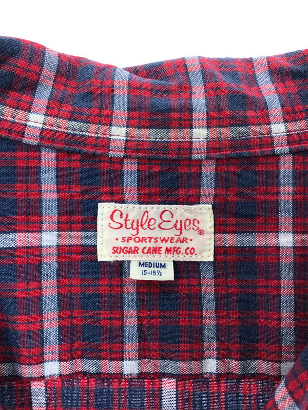 【中古品】【メンズ】 STYLE EYES スタイル アイズ 90'S L/S CHECK OPEN COLLAR SHIRT M26022 チェック オープン カラー シャツ 長袖シャツ 145-260518-na-15-tagh サイズ：M カラー：レッド系 万代Net店