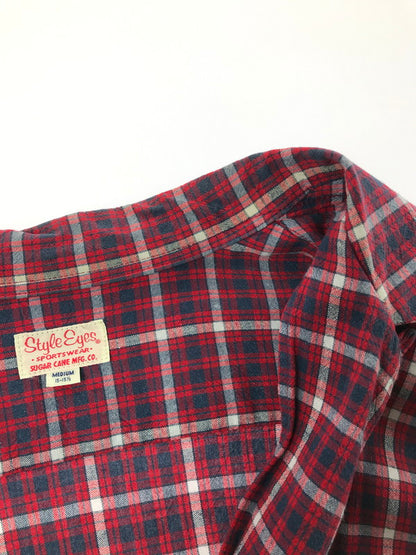 【中古品】【メンズ】 STYLE EYES スタイル アイズ 90'S L/S CHECK OPEN COLLAR SHIRT M26022 チェック オープン カラー シャツ 長袖シャツ 145-260518-na-15-tagh サイズ：M カラー：レッド系 万代Net店