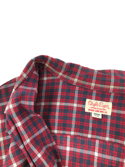 【中古品】【メンズ】 STYLE EYES スタイル アイズ 90'S L/S CHECK OPEN COLLAR SHIRT M26022 チェック オープン カラー シャツ 長袖シャツ 145-260518-na-15-tagh サイズ：M カラー：レッド系 万代Net店