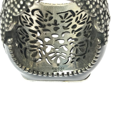 【中古品】【メンズ】 GUCCI グッチ SV925 クリスタル ディティール GG ロゴ シグネットリング 指輪 アクセサリー 182-260418-na-03-tagh サイズ：17 カラー：ブラック 万代Net店
