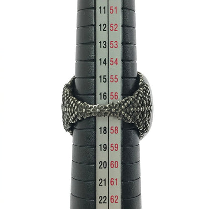 【中古品】【メンズ】 GUCCI グッチ SV925 クリスタル ディティール GG ロゴ シグネットリング 指輪 アクセサリー 182-260418-na-03-tagh サイズ：17 カラー：ブラック 万代Net店