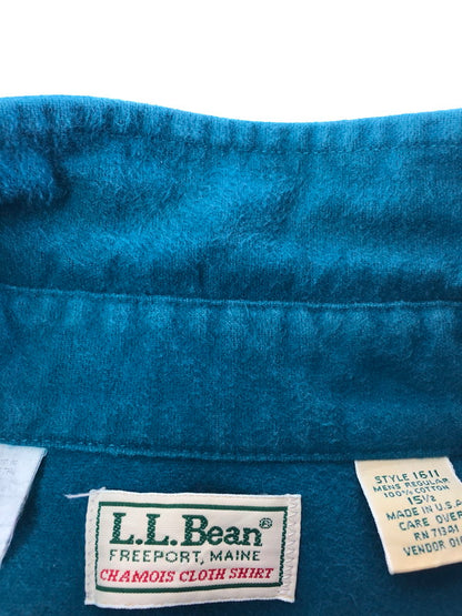 【中古品】【メンズ】 L.L.BEAN エルエルビーン CHAMOIS CLOTH SHIRT シャモア クロス シャツ 長袖シャツ トップス 146-260516-rt-19-tagh サイズ：15.5 カラー：グリーン 万代Net店