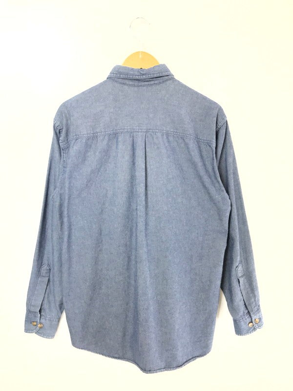 【現状渡し品】【メンズ】 L.L.BEAN エルエルビーン 80's～90's L/S BD DENIM SHIRT 80～90年代 ロングスリーブ ボタンダウン デニム シャツ USA製 トップス 146-260508-ty-04-tag サイズ：S カラー：インディゴ 万代Net店
