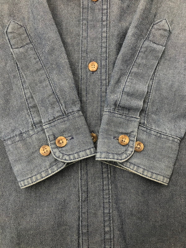 【現状渡し品】【メンズ】 L.L.BEAN エルエルビーン 80's～90's L/S BD DENIM SHIRT 80～90年代 ロングスリーブ ボタンダウン デニム シャツ USA製 トップス 146-260508-ty-04-tag サイズ：S カラー：インディゴ 万代Net店