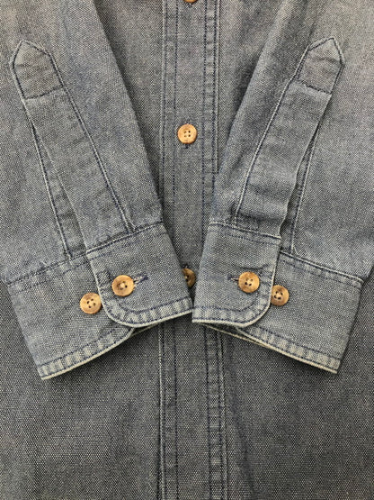 【現状渡し品】【メンズ】 L.L.BEAN エルエルビーン 80's～90's L/S BD DENIM SHIRT 80～90年代 ロングスリーブ ボタンダウン デニム シャツ USA製 トップス 146-260508-ty-04-tag サイズ：S カラー：インディゴ 万代Net店