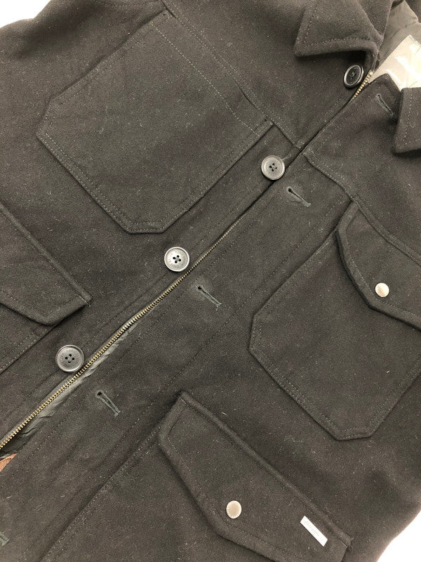 【中古品】【メンズ】 EDDIE BAUER エディー・バウアー WOOL FIELD JACKET BLACK ウール フィールド ジャケット アウター 146-260823-rt-24-tagh サイズ：L カラー：ブラック 万代Net店