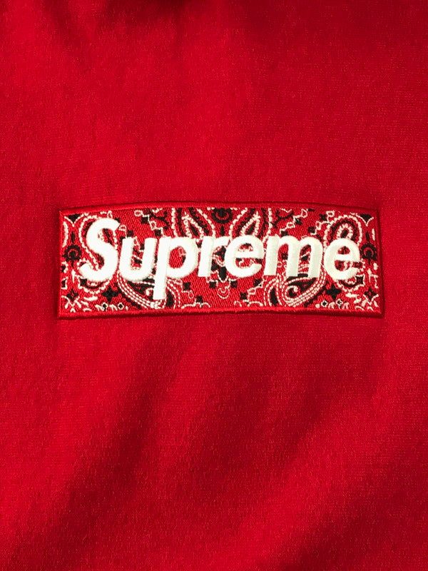 【中古品】【メンズ】 Supreme シュプリーム 19AW BANDANA BOX LOGO HOODED SWEATSHIRT バンダナ ボックスロゴ フーデッド スウェットシャツ パーカー 149-260420-na-17-tagh サイズ：M カラー：レッド 万代Net店