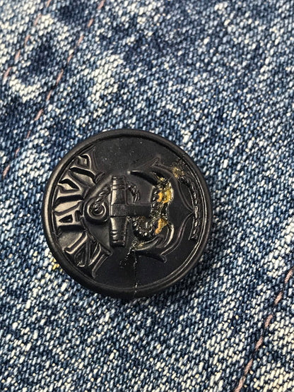 【現状渡し品】【メンズ】 U.S.NAVY アメリカ海軍 40's SHAWL COLLAR DENIM COVERALL ショール カラーデニム カバーオール ライトアウター 146-260416-rt-03-tag サイズ：不明 下記参照 カラー：インディゴ 万代Net店