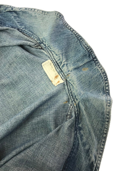 【現状渡し品】【メンズ】 U.S.NAVY アメリカ海軍 40's SHAWL COLLAR DENIM COVERALL ショール カラーデニム カバーオール ライトアウター 146-260416-rt-03-tag サイズ：不明 下記参照 カラー：インディゴ 万代Net店