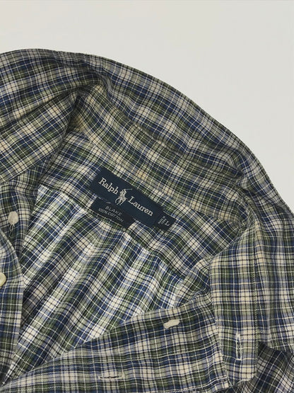 【中古品】【メンズ】 RALPH LAUREN ラルフローレン BLAKE B.D.SHIRT ボタンダウン シャツ 長袖シャツ トップス 146-260508-ty-06-tag サイズ：L カラー：ブルー 万代Net店