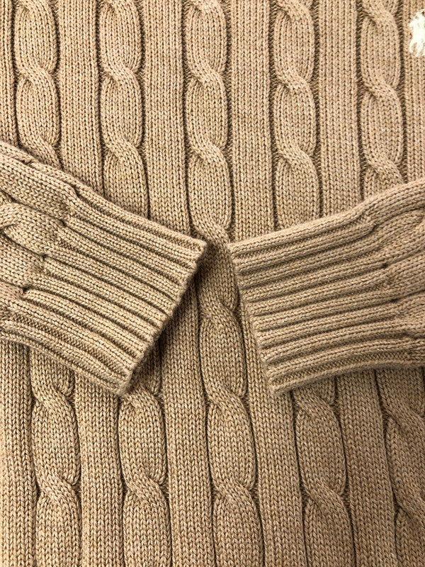 【中古品】【メンズ】 POLO RALPH LAUREN ポロ ラルフローレン CABLE KNIT SWEATER 0200012627 ケーブル ニット セター トップス 168-260516-rt-28-tagh サイズ：S カラー：ベージュ 万代Net店