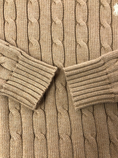 【中古品】【メンズ】 POLO RALPH LAUREN ポロ ラルフローレン CABLE KNIT SWEATER 0200012627 ケーブル ニット セター トップス 168-260516-rt-28-tagh サイズ：S カラー：ベージュ 万代Net店