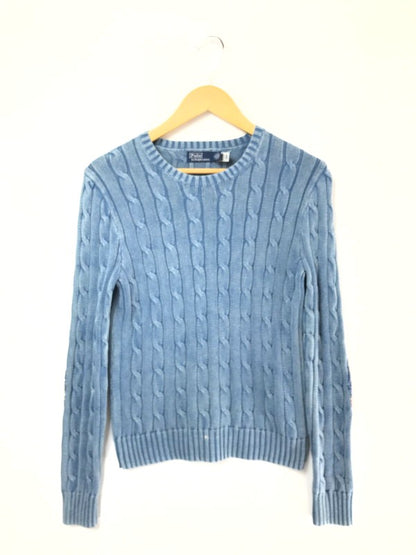 【中古品】【メンズ】 POLO RALPH LAUREN ポロ ラルフローレン ELBOW PATCH CABLE KNIT SWEATER エルボー パッチ ケーブル ニット セーター トップス 168-260508-ty-08-tag サイズ：M カラー：インディゴ 万代Net店