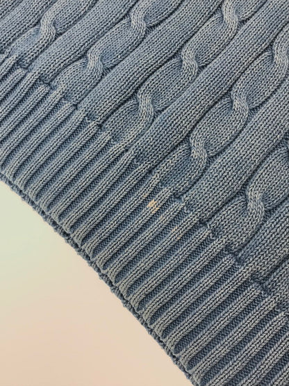 【中古品】【メンズ】 POLO RALPH LAUREN ポロ ラルフローレン ELBOW PATCH CABLE KNIT SWEATER エルボー パッチ ケーブル ニット セーター トップス 168-260508-ty-08-tag サイズ：M カラー：インディゴ 万代Net店