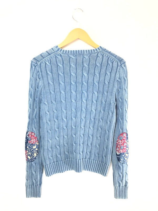 【中古品】【メンズ】 POLO RALPH LAUREN ポロ ラルフローレン ELBOW PATCH CABLE KNIT SWEATER エルボー パッチ ケーブル ニット セーター トップス 168-260508-ty-08-tag サイズ：M カラー：インディゴ 万代Net店