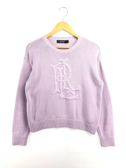 【中古品】【メンズ】 LAUREN RALPH LAUREN ローレン ラルフ ローレン LOGO KNIT SWEATER LIGHT PURPLE ロゴ ニット セーター トップス 168-260820-rt-04-tag サイズ：M カラー：ライトパープル 万代Net店