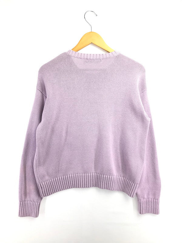 【中古品】【メンズ】 LAUREN RALPH LAUREN ローレン ラルフ ローレン LOGO KNIT SWEATER LIGHT PURPLE ロゴ ニット セーター トップス 168-260820-rt-04-tag サイズ：M カラー：ライトパープル 万代Net店
