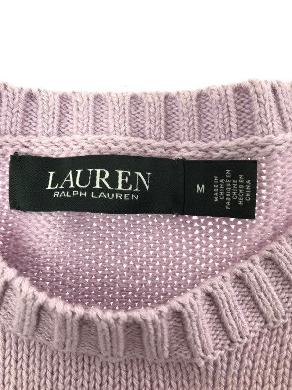 【中古品】【メンズ】 LAUREN RALPH LAUREN ローレン ラルフ ローレン LOGO KNIT SWEATER LIGHT PURPLE ロゴ ニット セーター トップス 168-260820-rt-04-tag サイズ：M カラー：ライトパープル 万代Net店