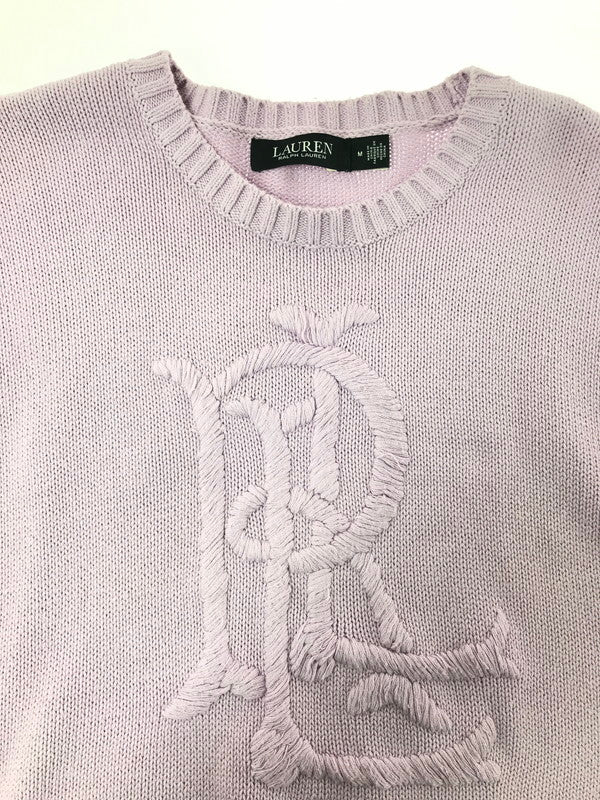 【中古品】【メンズ】 LAUREN RALPH LAUREN ローレン ラルフ ローレン LOGO KNIT SWEATER LIGHT PURPLE ロゴ ニット セーター トップス 168-260820-rt-04-tag サイズ：M カラー：ライトパープル 万代Net店