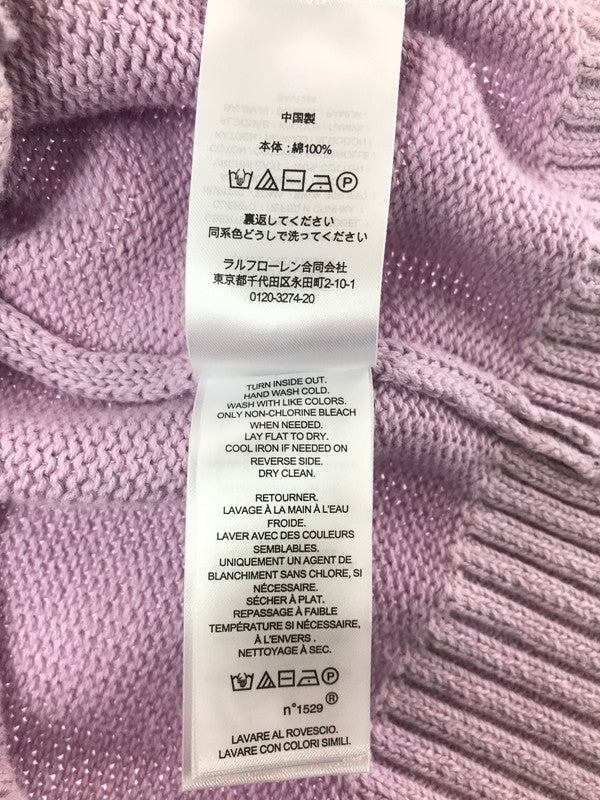 【中古品】【メンズ】 LAUREN RALPH LAUREN ローレン ラルフ ローレン LOGO KNIT SWEATER LIGHT PURPLE ロゴ ニット セーター トップス 168-260820-rt-04-tag サイズ：M カラー：ライトパープル 万代Net店