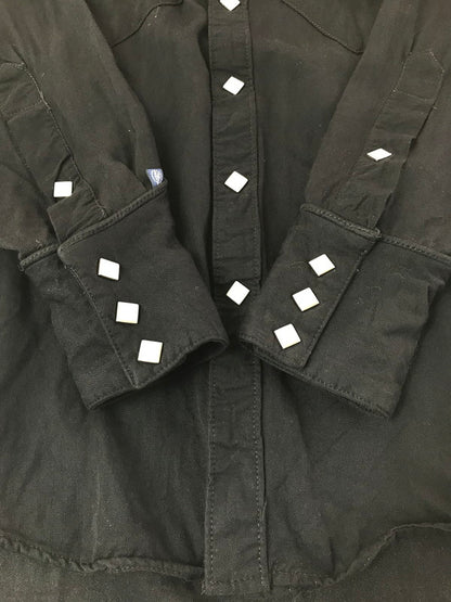 【中古品】【メンズ】 ROCK MOUNT FLAMINGO CLUB ロック７ マウンント フラミンゴ クラブ 80's RAYON GABARDINE WESTERN SHIRT USA製 ウエスタンシャツ 146-260416-rt-15-tag サイズ：不明 下記参照 カラー：ブラック 万代Net店