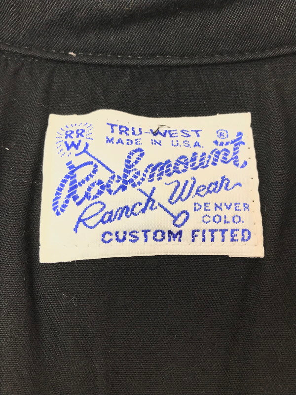 【中古品】【メンズ】 ROCK MOUNT FLAMINGO CLUB ロック７ マウンント フラミンゴ クラブ 80's RAYON GABARDINE WESTERN SHIRT USA製 ウエスタンシャツ 146-260416-rt-15-tag サイズ：不明 下記参照 カラー：ブラック 万代Net店