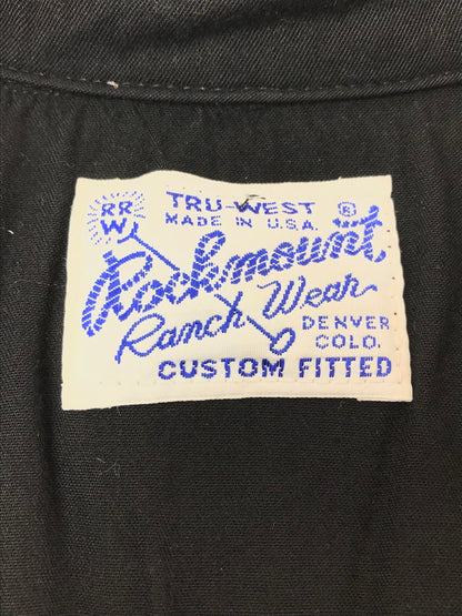【中古品】【メンズ】 ROCK MOUNT FLAMINGO CLUB ロック７ マウンント フラミンゴ クラブ 80's RAYON GABARDINE WESTERN SHIRT USA製 ウエスタンシャツ 146-260416-rt-15-tag サイズ：不明 下記参照 カラー：ブラック 万代Net店