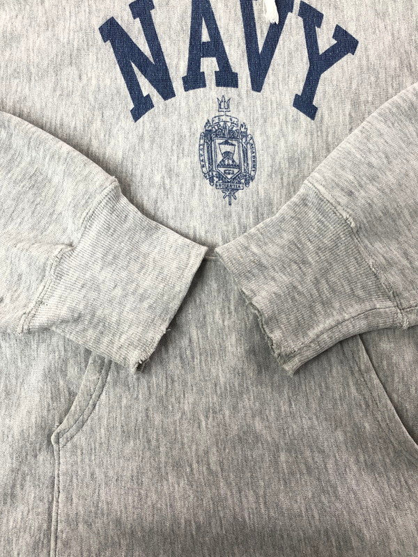 【現状渡し品】【メンズ】 Champion チャンピオン REVERSE WEAVE 80S U.S.NAVY PULLOVER HOODIE トリコタグ後期 リバースウィーブ アメリカ海軍 プルオーバー フーディー パーカー 146-260410-rt-18-tag サイズ：M カラー：グレー 万代Net店