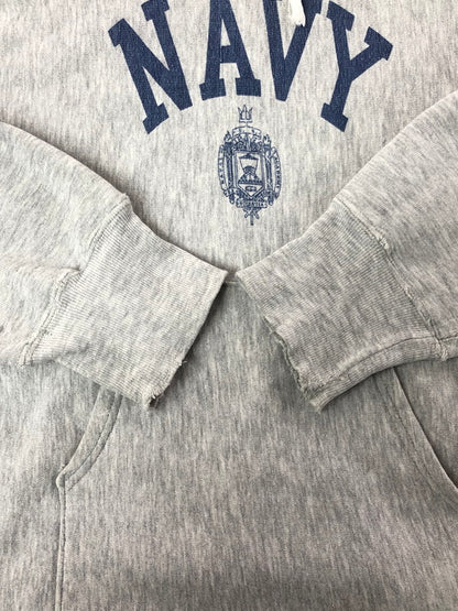 【現状渡し品】【メンズ】 Champion チャンピオン REVERSE WEAVE 80S U.S.NAVY PULLOVER HOODIE トリコタグ後期 リバースウィーブ アメリカ海軍 プルオーバー フーディー パーカー 146-260410-rt-18-tag サイズ：M カラー：グレー 万代Net店