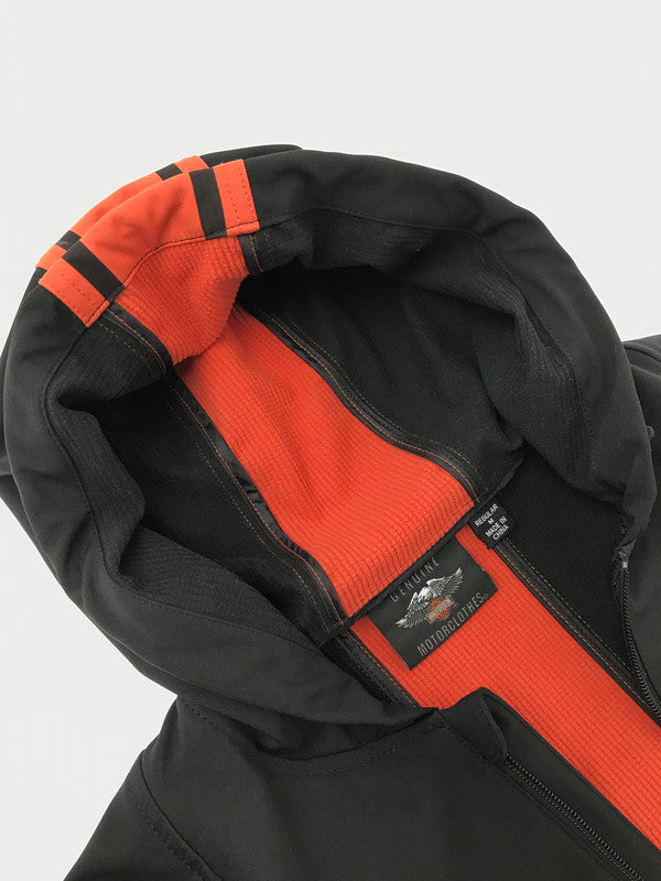 【中古品】【メンズ】 HARLEY DAVIDSON VERTICAL STRIPE HOODED STRETCH JACKET バーティカル ストライプ フーデッド ストレッチ ジャケット ライトアウター 145-260523-na-11-tagh サイズ：M カラー：ブラック 万代Net店