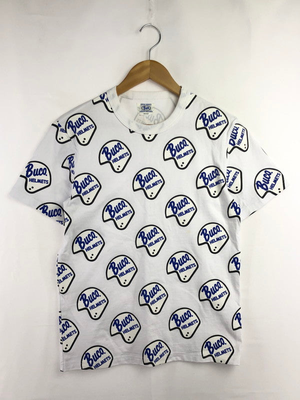 【中古品】【メンズ】 BUCO ブコ HELMET LOGO T-SHIRT ヘルメット ロゴ Tシャツ 半袖Tシャツ 145-260516-na-02-tagh サイズ：M カラー：ホワイト 万代Net店