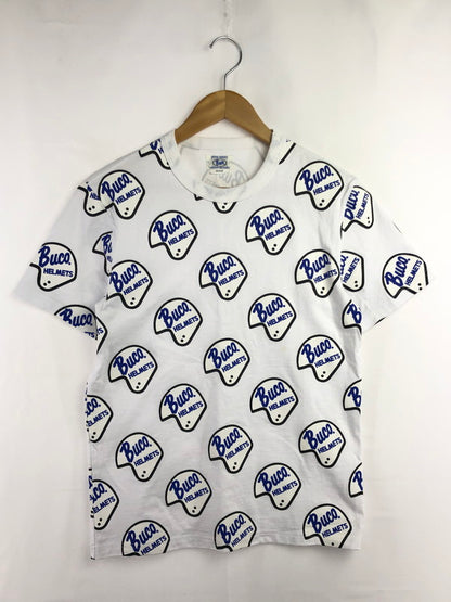 【中古品】【メンズ】 BUCO ブコ HELMET LOGO T-SHIRT ヘルメット ロゴ Tシャツ 半袖Tシャツ 145-260516-na-02-tagh サイズ：M カラー：ホワイト 万代Net店