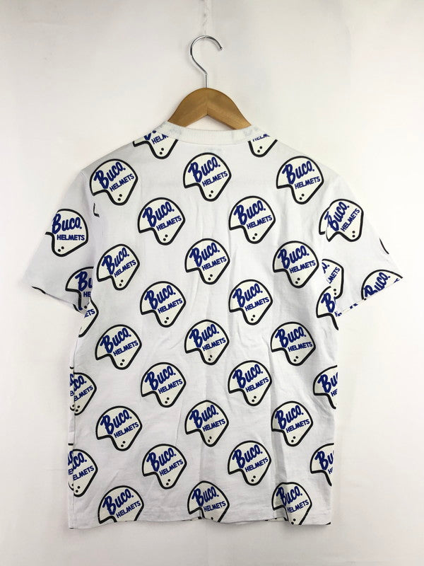 【中古品】【メンズ】 BUCO ブコ HELMET LOGO T-SHIRT ヘルメット ロゴ Tシャツ 半袖Tシャツ 145-260516-na-02-tagh サイズ：M カラー：ホワイト 万代Net店