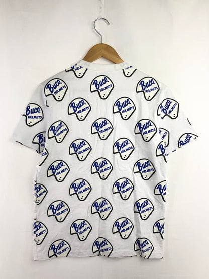 【中古品】【メンズ】 BUCO ブコ HELMET LOGO T-SHIRT ヘルメット ロゴ Tシャツ 半袖Tシャツ 145-260516-na-02-tagh サイズ：M カラー：ホワイト 万代Net店