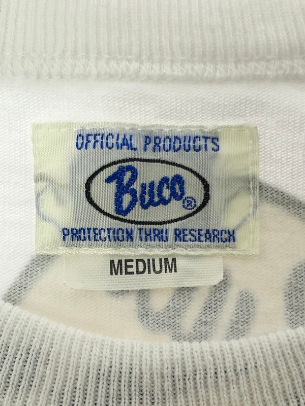 【中古品】【メンズ】 BUCO ブコ HELMET LOGO T-SHIRT ヘルメット ロゴ Tシャツ 半袖Tシャツ 145-260516-na-02-tagh サイズ：M カラー：ホワイト 万代Net店