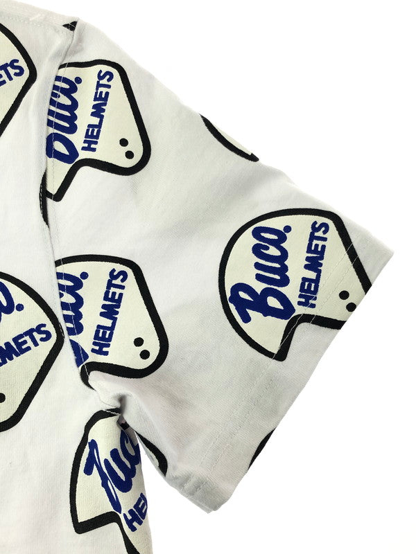 【中古品】【メンズ】 BUCO ブコ HELMET LOGO T-SHIRT ヘルメット ロゴ Tシャツ 半袖Tシャツ 145-260516-na-02-tagh サイズ：M カラー：ホワイト 万代Net店