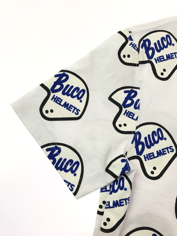 【中古品】【メンズ】 BUCO ブコ HELMET LOGO T-SHIRT ヘルメット ロゴ Tシャツ 半袖Tシャツ 145-260516-na-02-tagh サイズ：M カラー：ホワイト 万代Net店