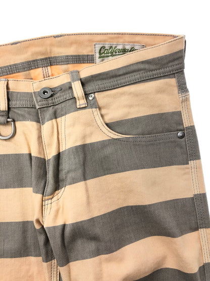 【中古品】【メンズ】 CALIFORNIA LINE カリフォルニアライン BORDER PANTS ボーダー パンツ ズボン ボトムス 156-260528-ki-15-tagh サイズ：30 カラー：グレー 万代Net店
